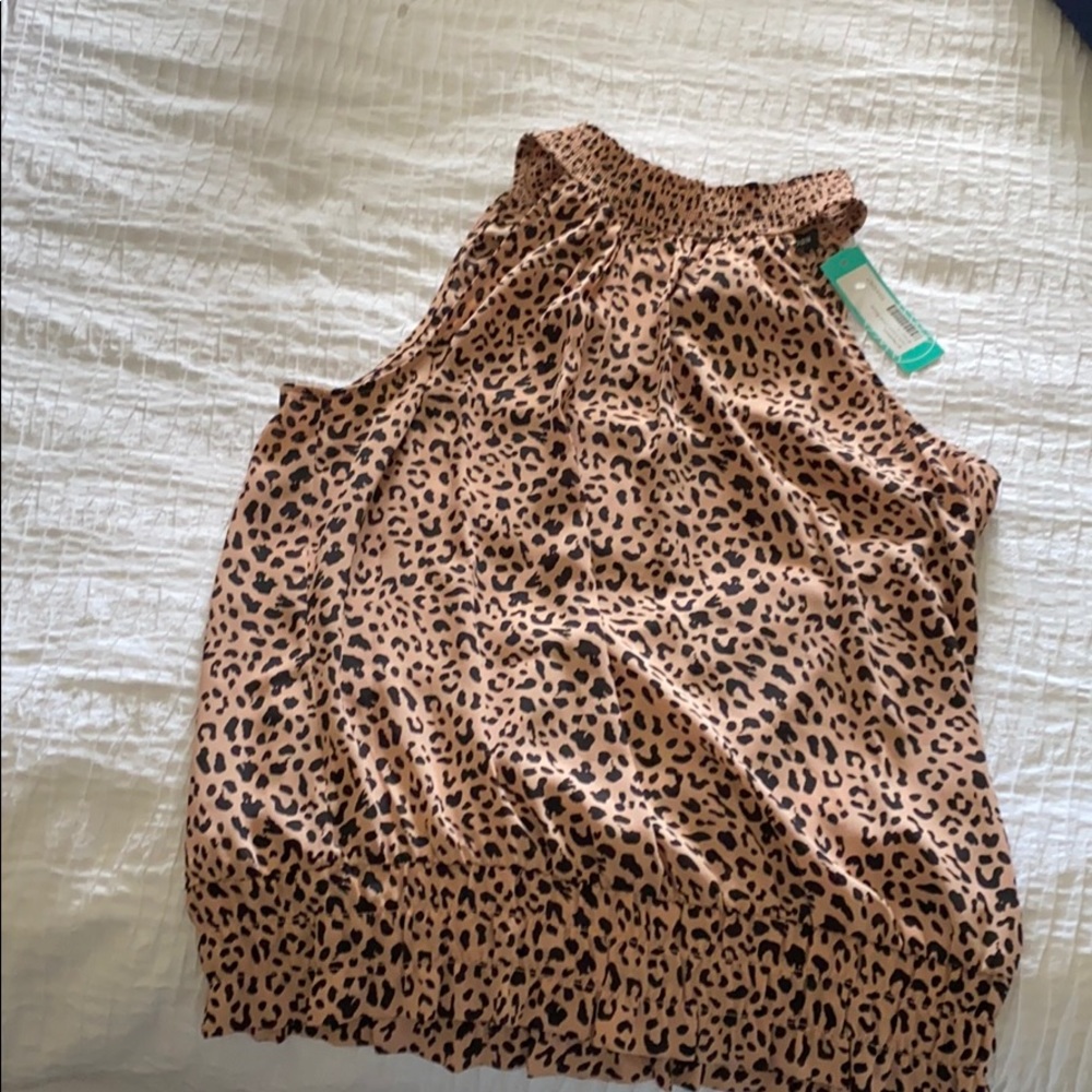 Pink cheetah print blouse